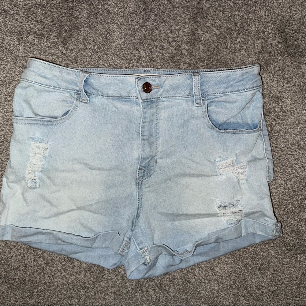 PacSun Light Blue Distressed Denim Shorts